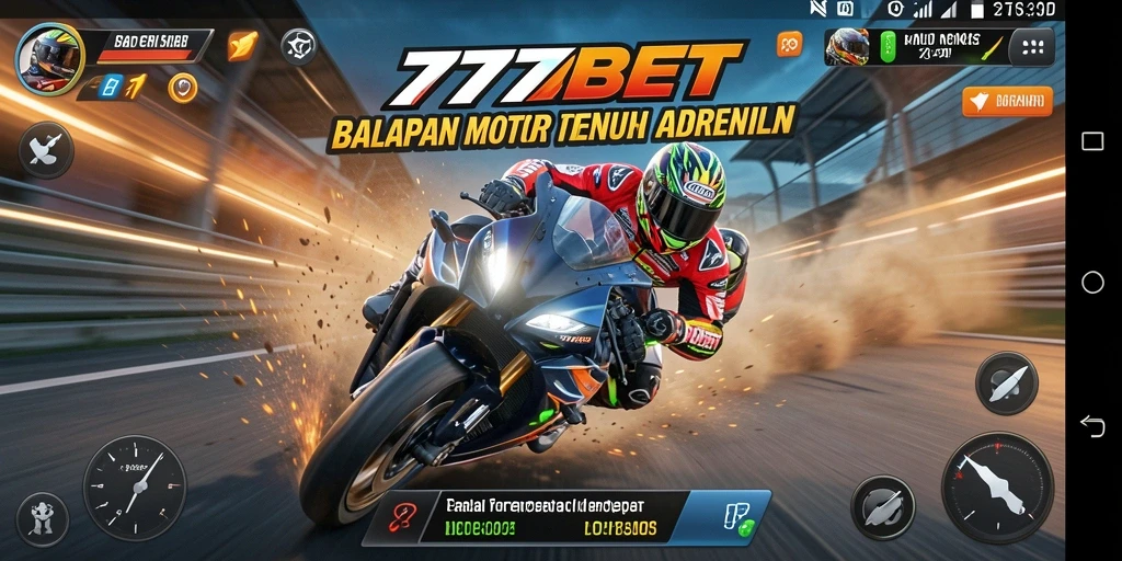 Gameplay seru balap motor di 777BET dengan trek yang menantang.