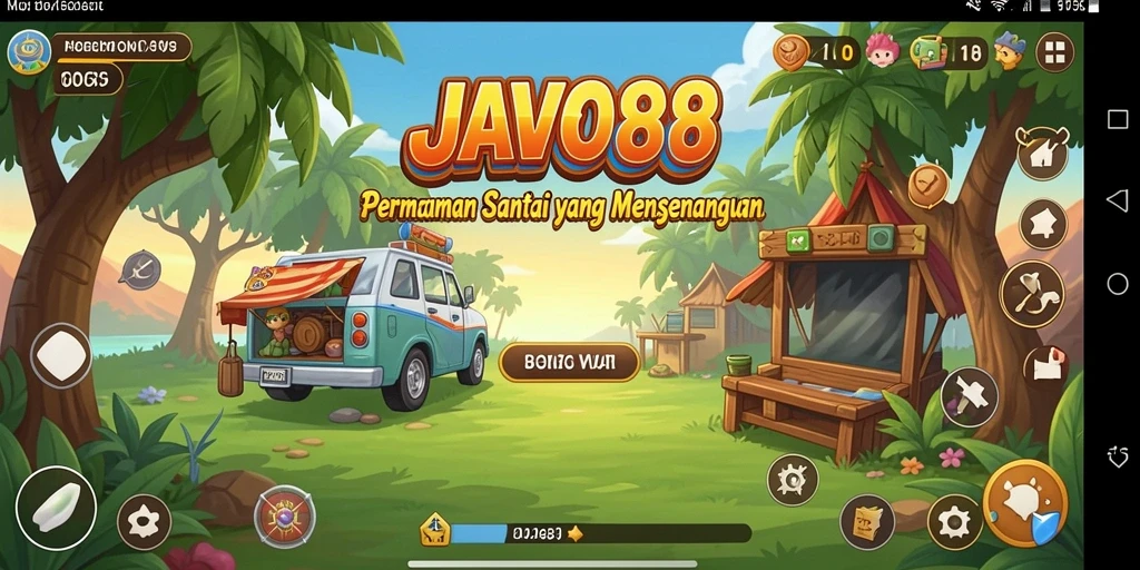 Screenshot utama JAVO88 menampilkan gameplay yang menarik dan penuh warna.