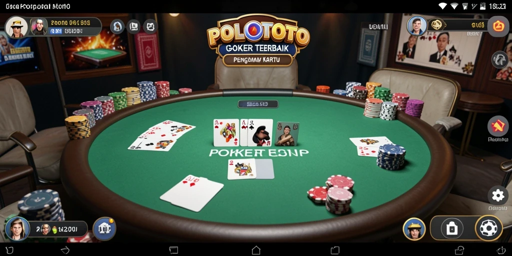 Screenshot utama POLOTOTO menampilkan aksi Poker yang mendebarkan.