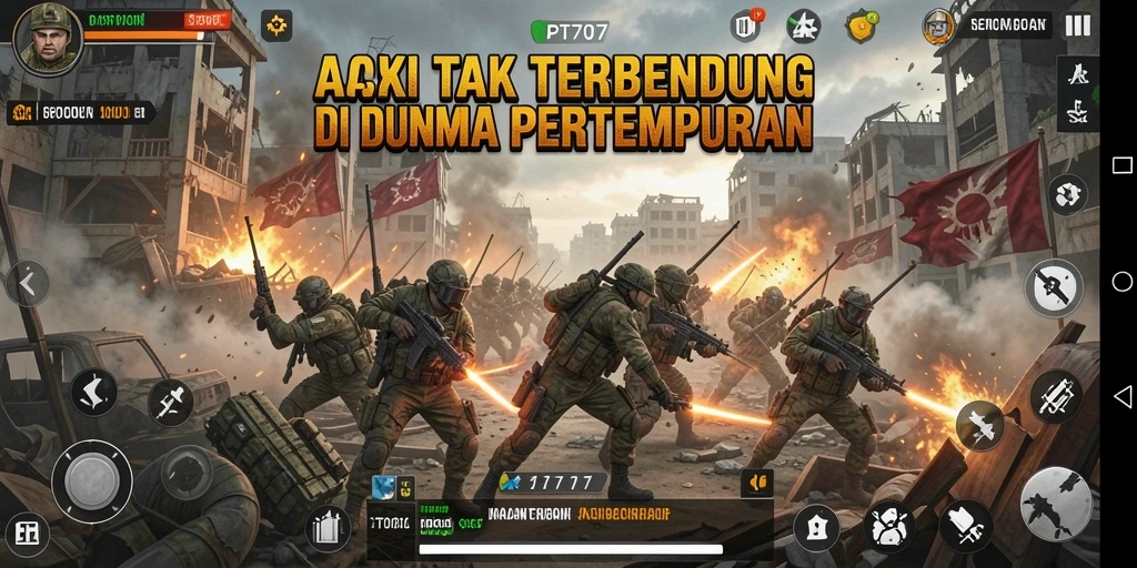 Screenshot memperlihatkan gameplay aksi mendebarkan di PT707.