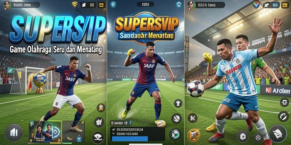 Gameplay seru dalam SUPERSVIP menampilkan berbagai olahraga yang mendebarkan.